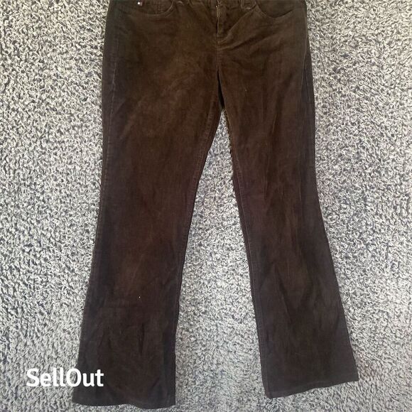 Tommy Hilfiger Women's Brown Corduroy Flared Pants Casual 5-Pocket - Picture 4 of 10